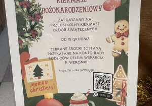 Plakat informujący o kiermaszu.
